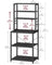 Kitchen Storage Rack - 6 Shelves and 6 Hooks - Steel - Charcoal Grey