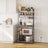 Kitchen Storage Rack - Steel - Rustic Brown - Featuring Power Outlet and 14 Hooks