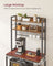 Kitchen Storage Rack - Steel - Rustic Brown - Featuring Power Outlet and 14 Hooks