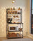 Kitchen Storage Rack - Steel - Greige and Ink Black - with Power Outlet and 14 Hooks