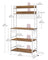 Kitchen Storage Rack - Steel Frame - Rustic Walnut and White - Power Outlet and 14 Hooks