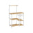 Kitchen Baker's Rack - Metal - Greige and Black - Includes Wire Basket and 6 S-Hooks