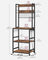 Kitchen Storage Rack - Steel - Rustic Brown - Features Power Outlet and Hooks