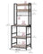 Kitchen Storage Rack - Steel - Rustic Brown - Features Power Outlet and Hooks