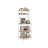 Kitchen Storage Rack - Steel Frame - Rustic Walnut and White - Power Outlet and 14 Hooks