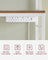Kitchen Storage Rack - Steel Frame - Rustic Walnut and White - Power Outlet and 14 Hooks