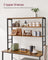 Kitchen Storage Rack - 6 Shelves and Hooks - Steel - Rustic Brown and Black