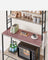 Baker’s Rack - Metal - Rustic Brown and Black - 6-Tier Kitchen Storage with Hooks