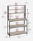Kitchen Storage Rack - Steel - Heather Greige - 6 Shelves and 6 Hooks