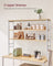 Kitchen Storage Rack - 6 Shelves and 6 Hooks - Steel - Oak and White