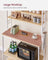 Kitchen Storage Rack - 6 Shelves and 6 Hooks - Steel - Oak and White
