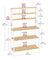 Kitchen Storage Rack - 6 Shelves and 6 Hooks - Steel - Oak and White