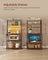 Coffee Bar - Wood - Rustic Brown - With LED Lights and Adjustable Shelves