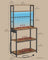 Coffee Bar - Wood - Rustic Brown - With LED Lights and Adjustable Shelves
