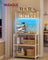 Coffee Bar - Wood - Rustic Brown - With LED Lights and Adjustable Shelves