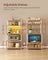 Coffee Bar - Wood - Rustic Brown - With LED Lights and Adjustable Shelves