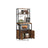 Bakers Rack - Wood - Rustic Brown - Coffee Bar Cabinet with Power Outlet and Hooks