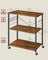 Serving Trolley - 3 Shelves with Hooks - Metal - Rustic Brown