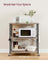 Kitchen Serving Trolley - 3 Shelves with Hooks - Metal - Heather Greige