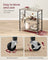 Kitchen Serving Trolley - 3 Shelves with Hooks - Metal - Heather Greige