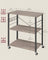 Kitchen Serving Trolley - 3 Shelves with Hooks - Metal - Heather Greige