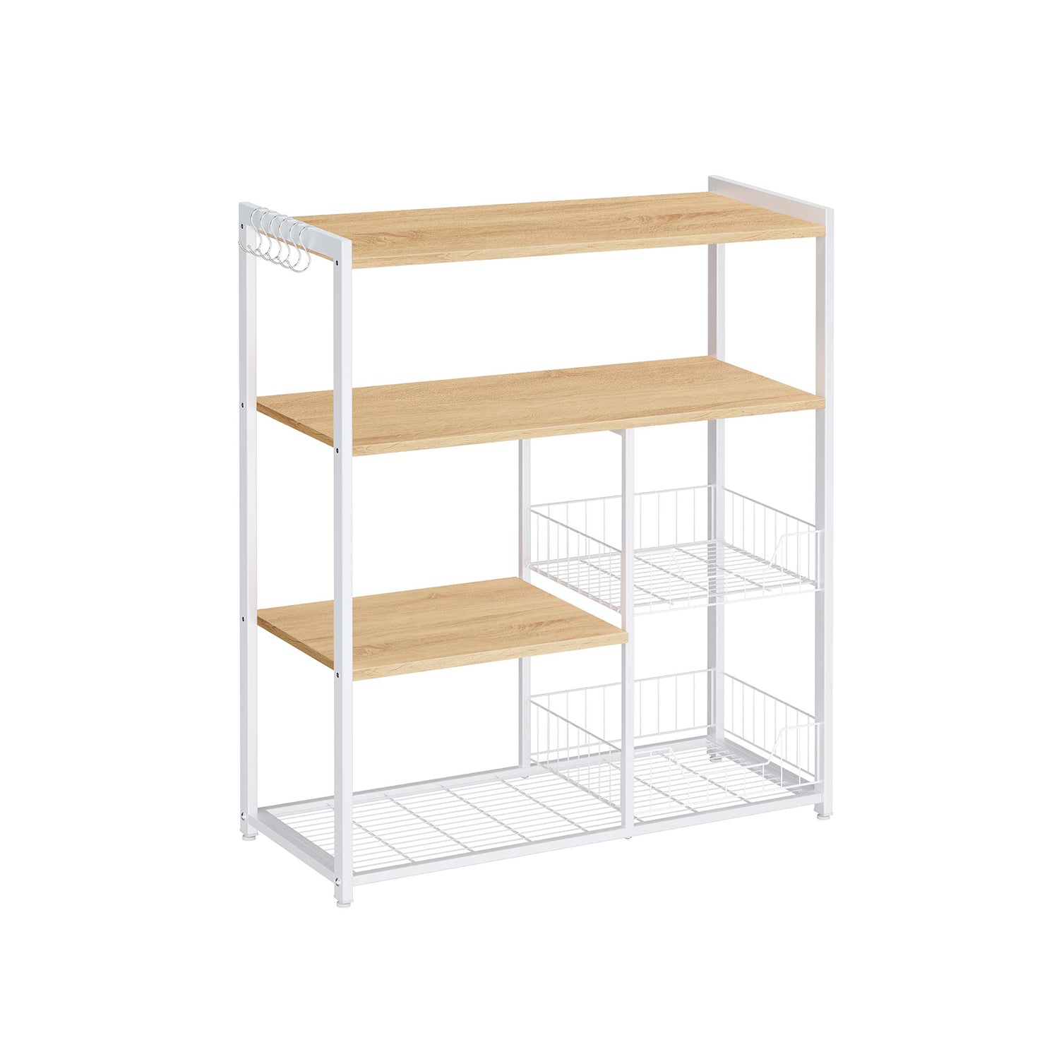 Kitchen Island - Metal - Features 2 Metal Mesh Baskets