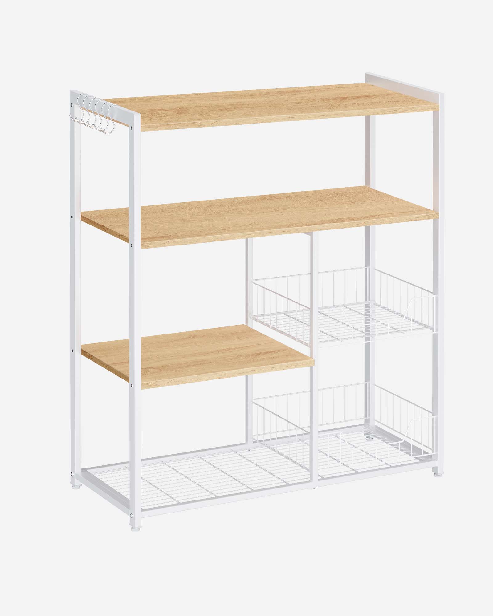 Kitchen Island - Metal - Features 2 Metal Mesh Baskets