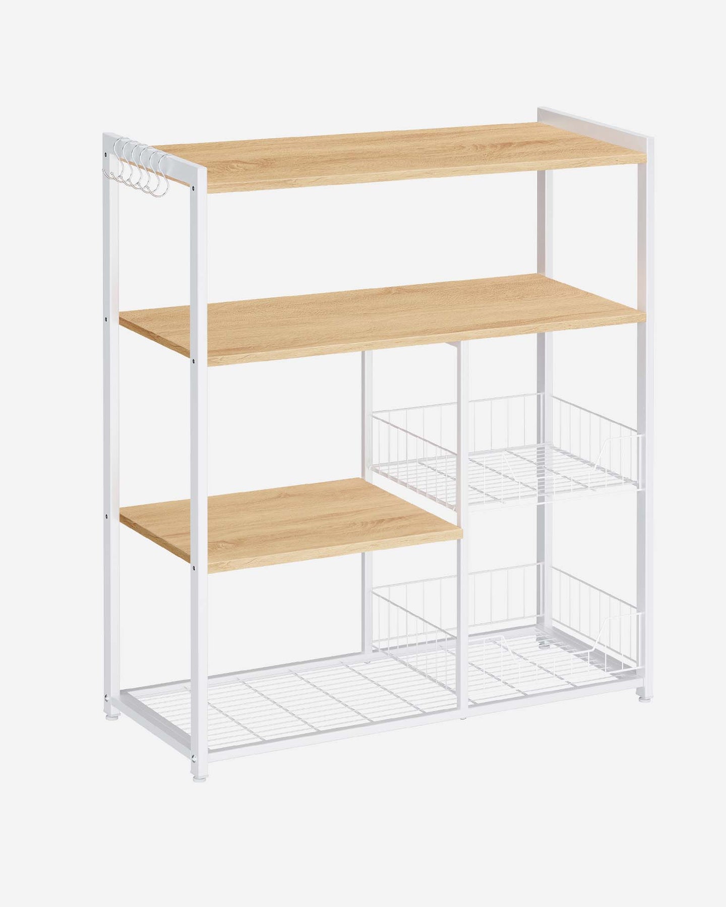 Kitchen Island - Metal - Features 2 Metal Mesh Baskets