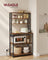 Baker's Rack - Wood - Rustic Brown - Multi-Tier with Power Outlet and Hooks