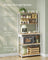 Baker's Rack - Wood - Rustic Brown - Multi-Tier with Power Outlet and Hooks