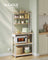 Baker's Rack - Wood - Rustic Brown - Kitchen Storage with Power Outlet and Hooks