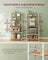 Baker's Rack - Wood - Rustic Brown - Kitchen Storage with Power Outlet and Hooks
