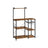 Baker's Rack - Wood - Rustic Brown - Kitchen Utility Storage with Wire Basket and S-Hooks