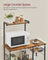 Baker's Rack - Wood - Rustic Brown - Kitchen Utility Storage with Wire Basket and S-Hooks