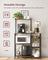 Baker's Rack - Wood - Rustic Brown - Kitchen Utility Storage with Wire Basket and S-Hooks