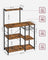 Baker's Rack - Wood - Rustic Brown - Kitchen Utility Storage with Wire Basket and S-Hooks
