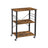 Baker's Rack - Metal - Rustic Brown - Mobile Serving Trolley with 3 Shelves and Hooks