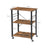 Baker's Rack - Metal - Rustic Brown - Mobile Serving Trolley with 3 Shelves and Hooks