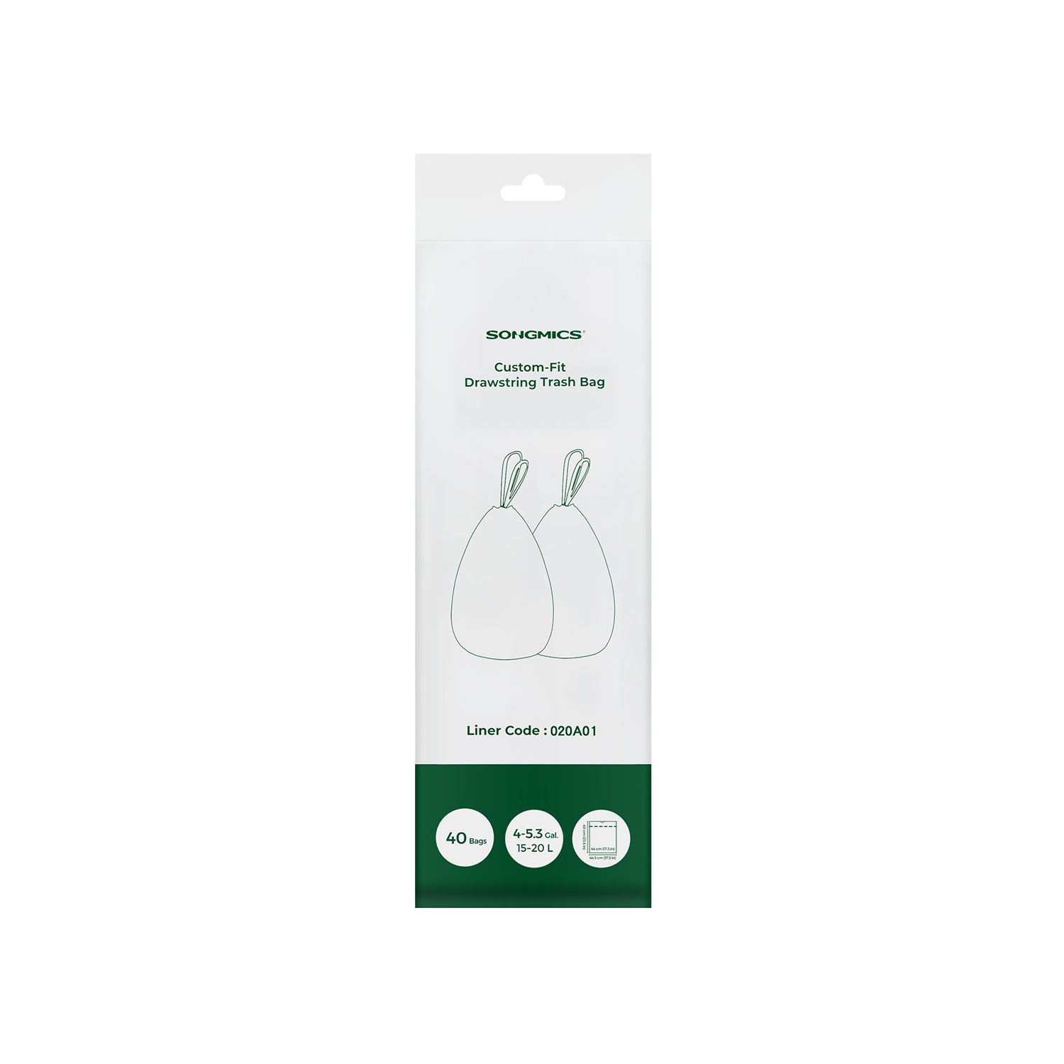 Bin Liners - Plastic - White - Drawstring