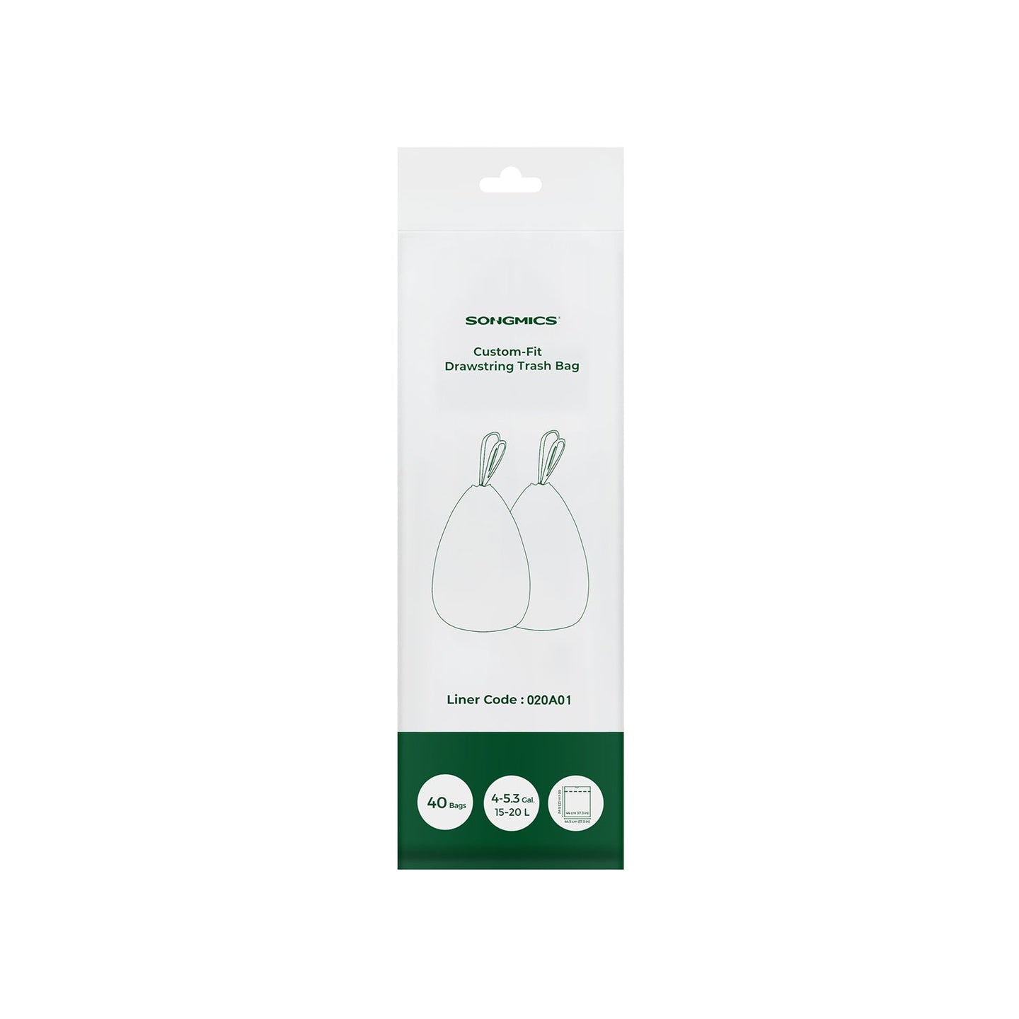 Bin Liners - Plastic - White - Drawstring