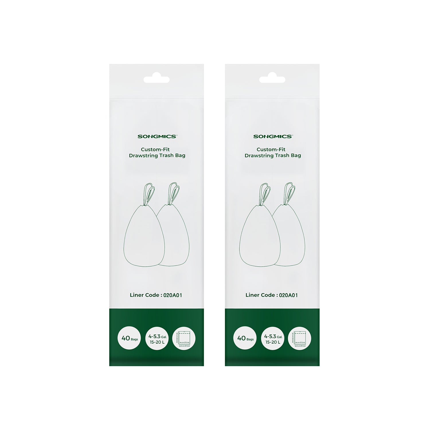 Bin Liners - Plastic - White - Drawstring