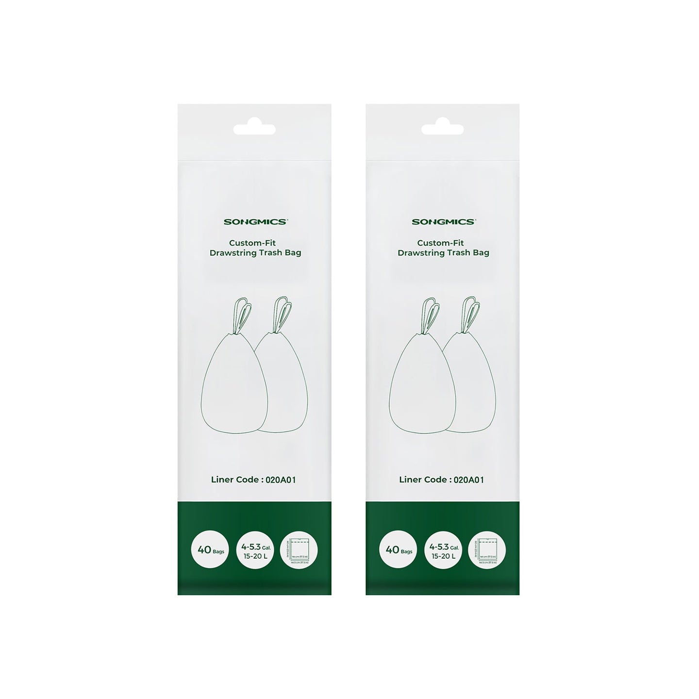 Bin Liners - Plastic - White - Drawstring