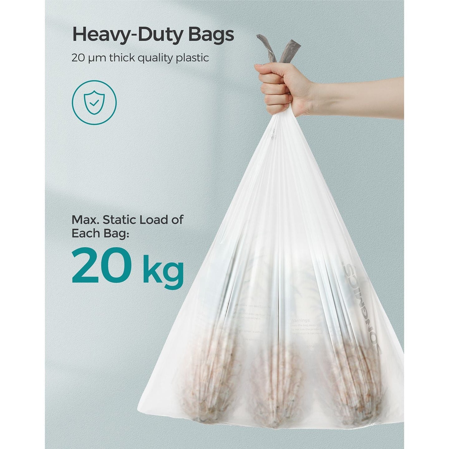 Drawstring Rubbish Bags - Plastic - White - 25L Capacity