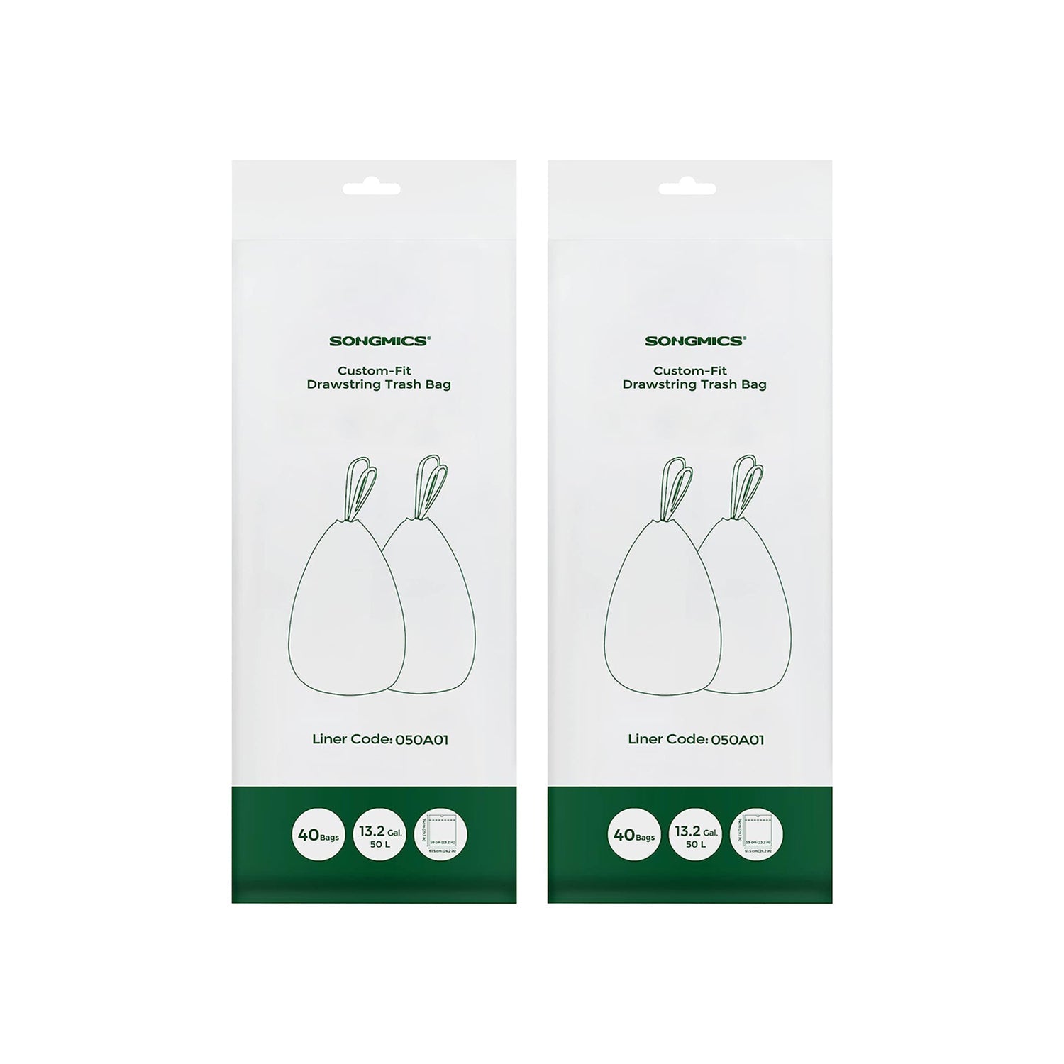 Bin Liners - Plastic - White - 50L Capacity