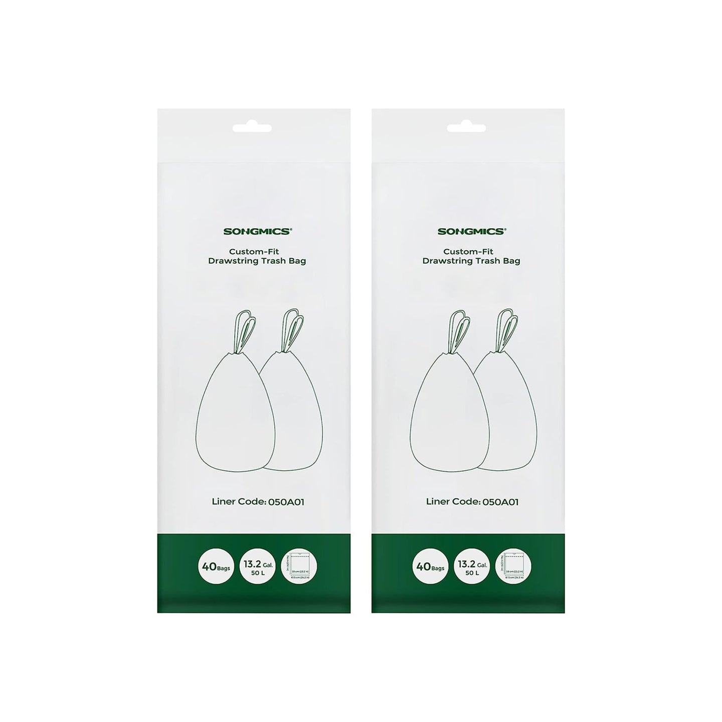 Bin Liners - Plastic - White - 50L Capacity