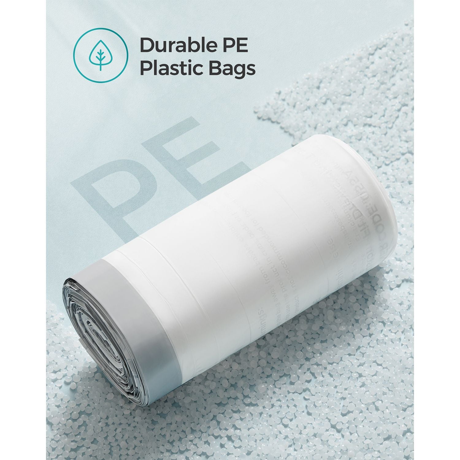 50L Drawstring Rubbish Bags - 80 Pieces - Plastic - White - Strong and Resilient Design