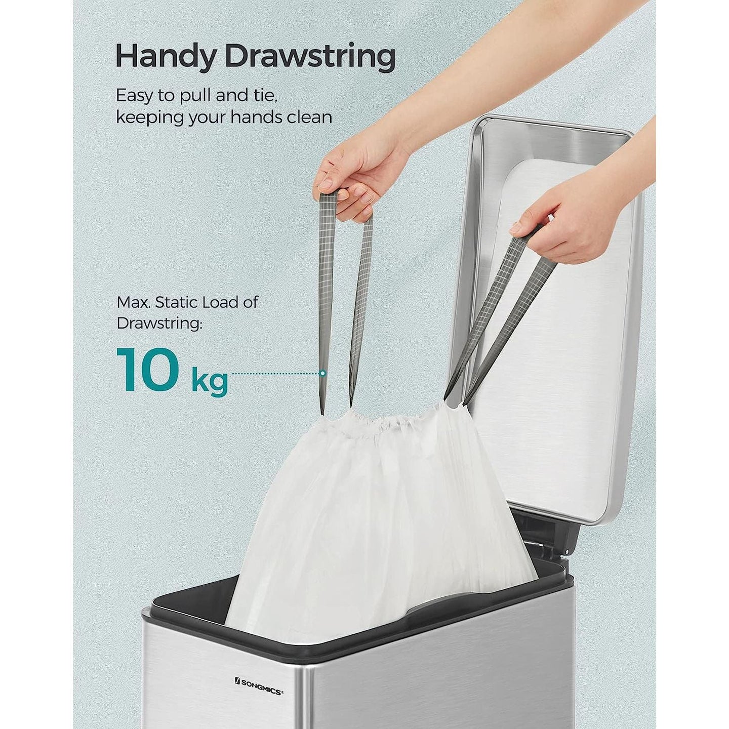 Bin Liners - Plastic - White - 80 Pieces for 45-55L Kitchen Bins