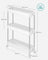 3-Tier Slide-Out Storage Trolley - Metal - White - Slim Rolling Cart with Hollow-Out Design