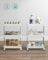 3-Tier Slide-Out Storage Trolley - Metal - White - Slim Rolling Cart with Hollow-Out Design