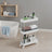 Extendable Kitchen Countertop Shelf - Metal - White - Slim Rolling Trolley with Wheels